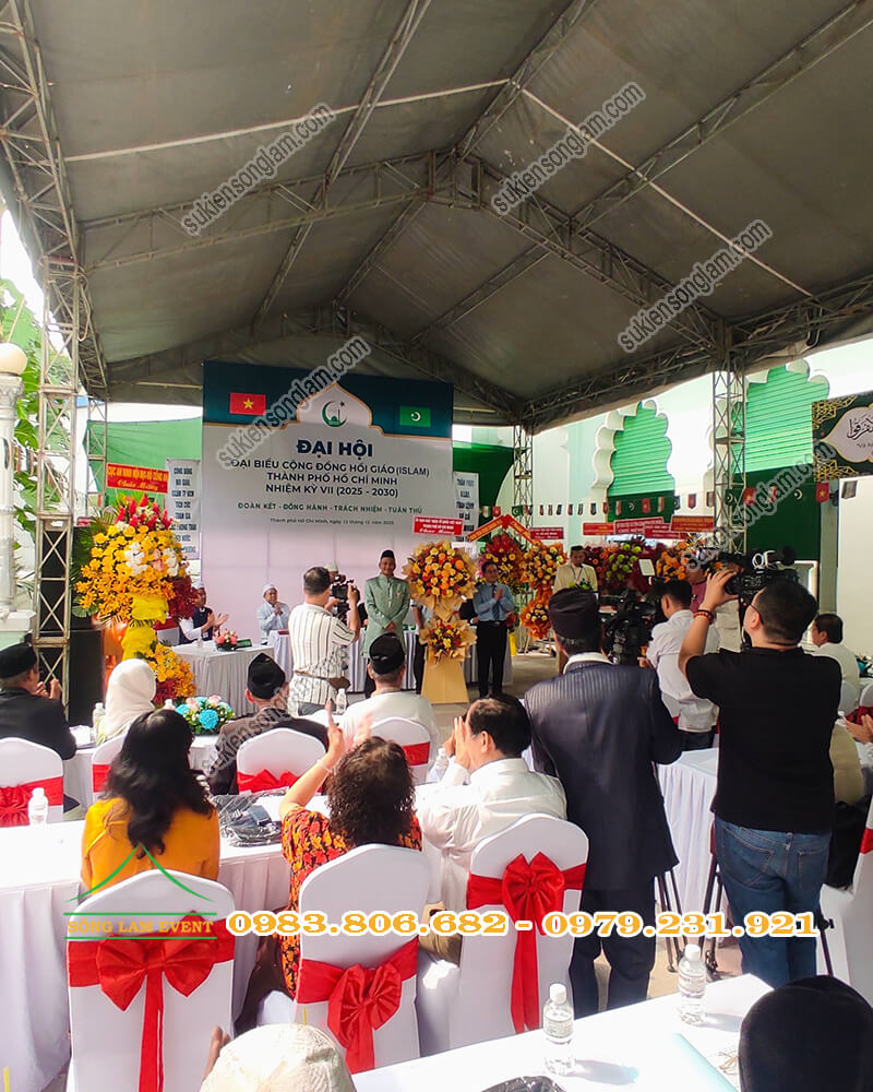 Cho thuê nhà bạt tổ chức Đại hội đại biểu cộng đồng Hồi Giáo Islam TPHCM