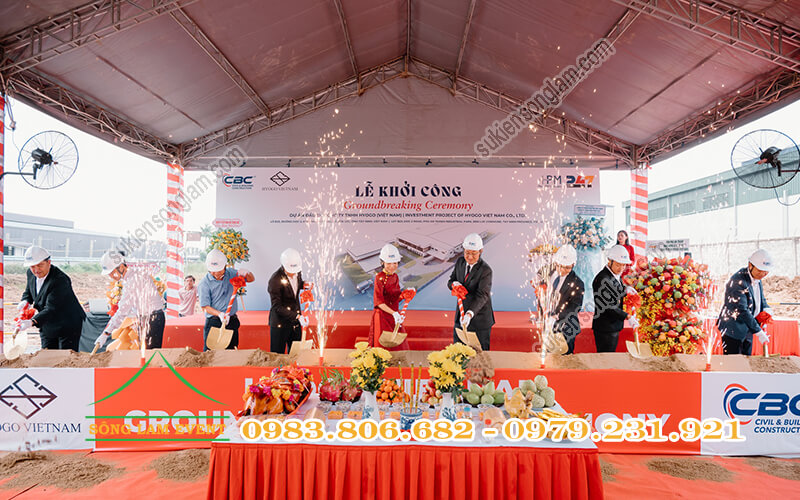 Cho thuê nhà bạt tổ chức Lễ khởi công dự án công ty TNHH Hyogo Việt Nam