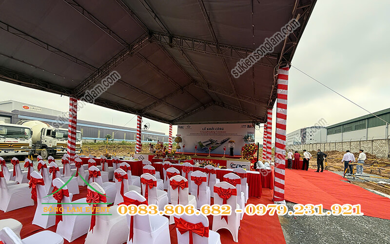 Cho thuê nhà bạt tổ chức Lễ khởi công dự án công ty TNHH Hyogo Việt Nam