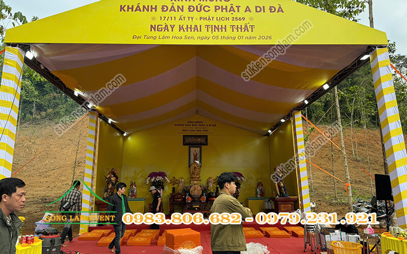 Cho thuê nhà bạt tổ chức Kinh mừng Khánh Đản Đức Phật A Di Đà