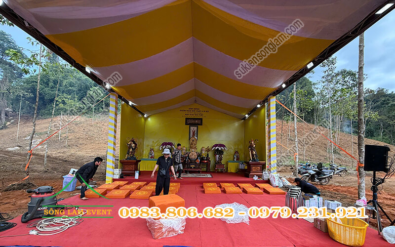 Cho thuê nhà bạt tổ chức Kinh mừng Khánh Đản Đức Phật A Di Đà