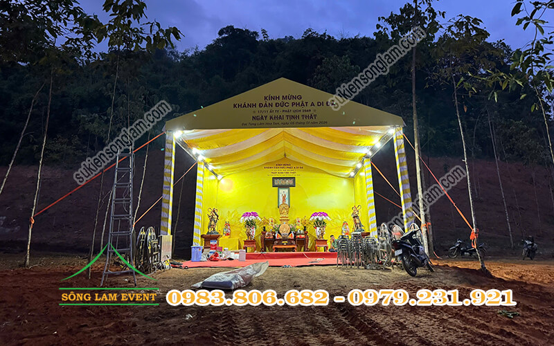 Cho thuê nhà bạt tổ chức Kinh mừng Khánh Đản Đức Phật A Di Đà