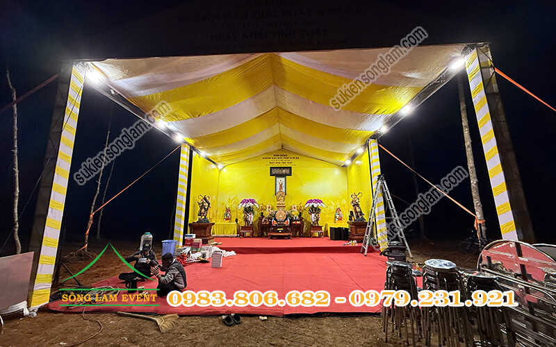 Cho thuê nhà bạt tổ chức Kinh mừng Khánh Đản Đức Phật A Di Đà
