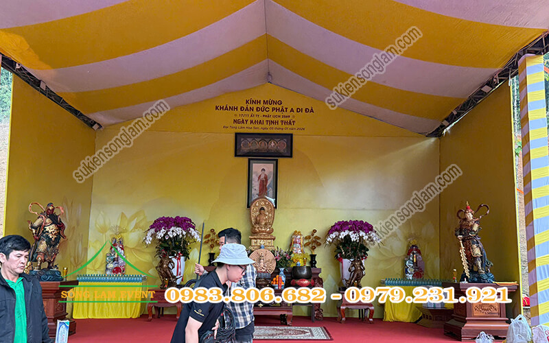 Cho thuê nhà bạt tổ chức Kinh mừng Khánh Đản Đức Phật A Di Đà