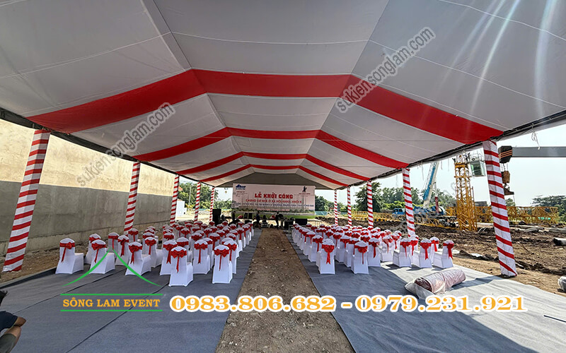 Cho thuê nhà bạt tổ chức Lễ khởi công chung cư nhà ở NXH2 - khối B