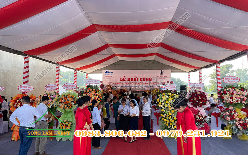 Cho thuê nhà bạt tổ chức Lễ khởi công chung cư nhà ơ NXH2 - khối B