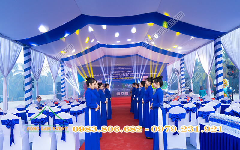 Cho thuê nhà bạt tổ chức lễ thông xe kỹ thuật cầu Mỏ Cày Vĩnh Long