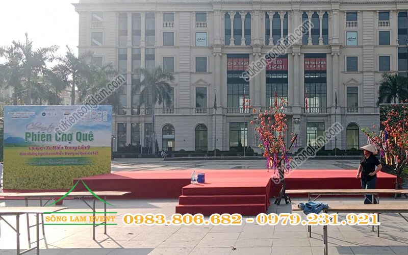 Cho thuê sân khấu sự kiện tố chức phiên chợ quê chuyến xe miền trung lần 9 Cho thuê sân khấu sự kiện tố chức phiên chợ quê chuyến xe miền trung lần 9
