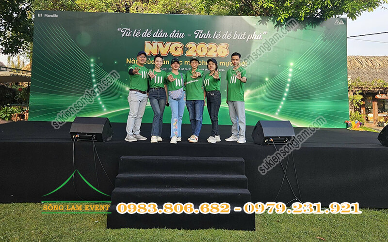 Cho thuê sân khấu sự kiện tổ chức Kich off 2026 Manulife - NVG miền Nam