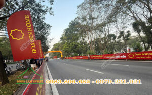 Cho thuê backdrop sự kiện tổ chức Giải xe đạp roller 2026 cup Hoa Sen Home