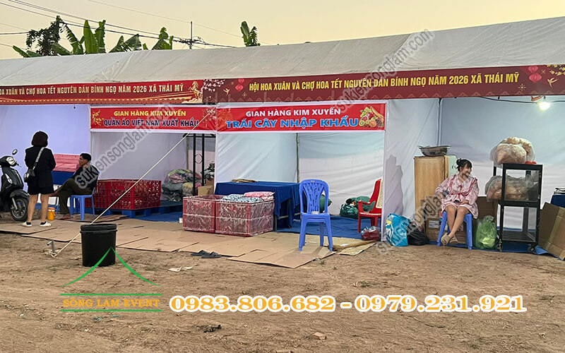 Cho thuê gian hàng hội chợ tổ chức Hội hoa Xuân - Chợ hoa Tết xã Thái Mỹ