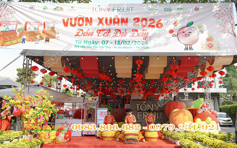 Cho thuê nhà bạt tổ chức Vườn Xuân Tony Fruit 2026 Cho thuê nhà bạt tổ chức Vườn Xuân Tony Fruit 2026