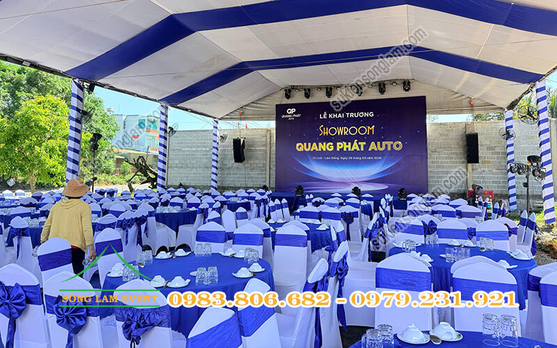 Cho thuê nhà bạt tổ chức Lễ khai trương showroom Quang Phát Auto Lâm Đồng