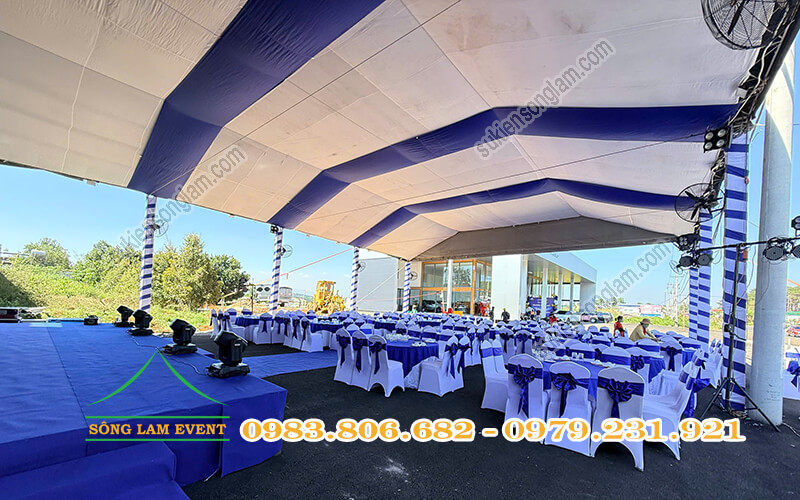 Cho thuê nhà bạt tổ chức Lễ khai trương showroom Quang Phát Auto Lâm Đồng