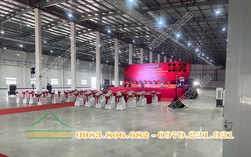 Cho thuê bàn ghế sự kiện tổ chức Lễ khánh thành công ty Mustang Battery
