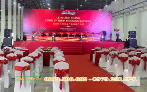 Cho thuê bàn ghế sự kiện tổ chức Lễ khánh thành công ty Mustang Battery