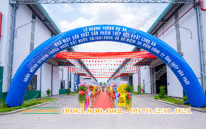 Cho thuê cổng hơi sự kiện tổ chức Lễ khánh thành nhà máy ống thép Hòa Phát Long An