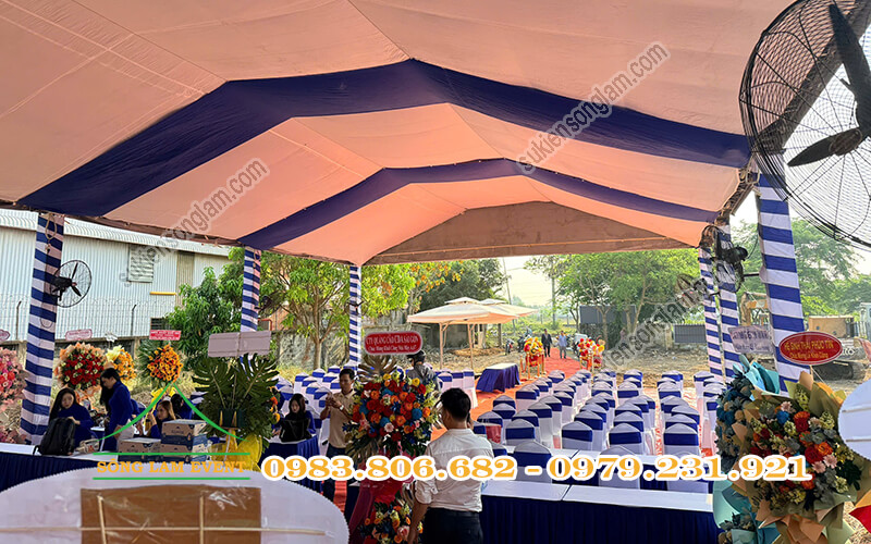 Cho thuê nhà bạt tổ chức Lễ khởi công nhà máy cơ khí cao su A67