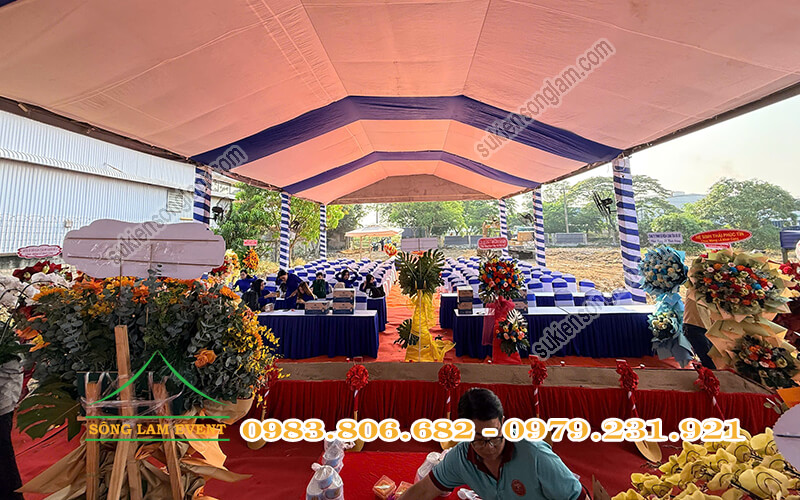 Cho thuê nhà bạt tổ chức Lễ khởi công nhà máy cơ khí cao su A67