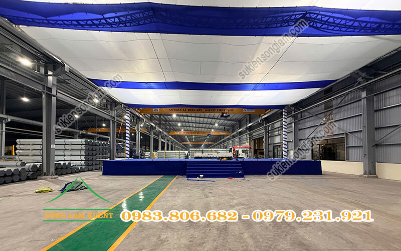 Cho thuê sân khấu sự kiện tổ chức Lễ khánh thành nhà máy ống thép Hòa Phát Long An