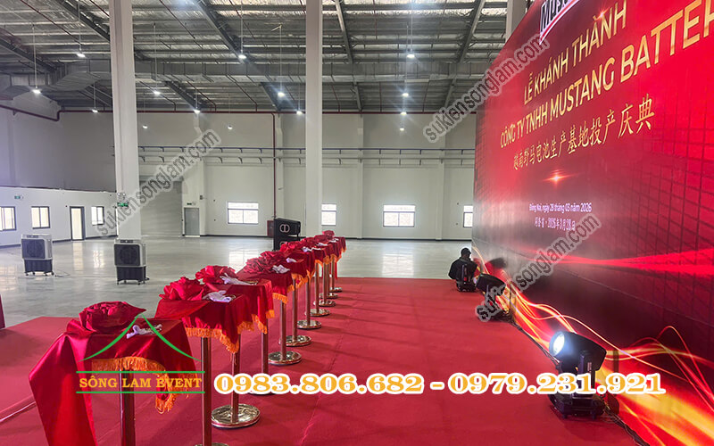 Cho thuê thiết bị sự kiện tổ chức Lễ khánh thành công ty Mustang Battery