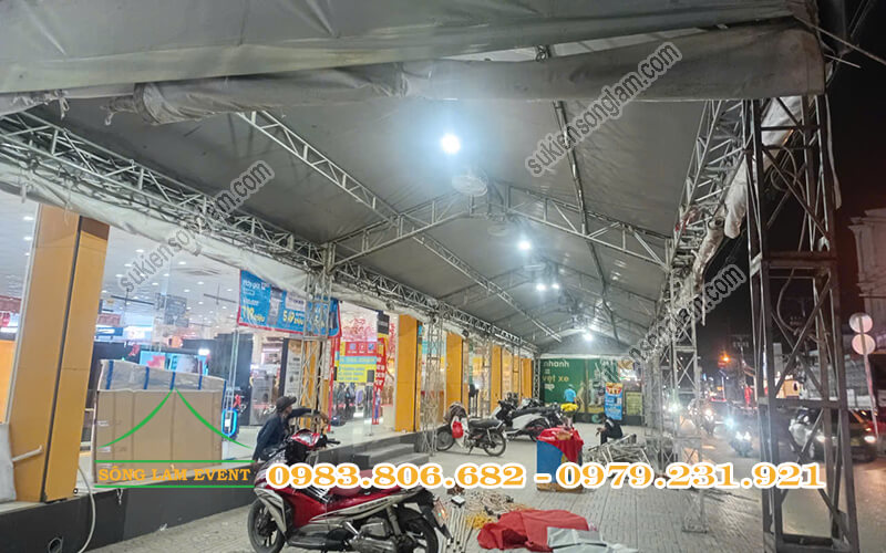 Xử lý thoát nước nhà bạt mùa mưa