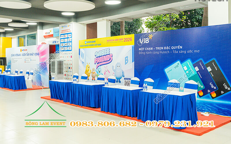 Cho thuê bàn ghế sự kiện tổ chức Hutech Job Fair 2026 tại TPHCM