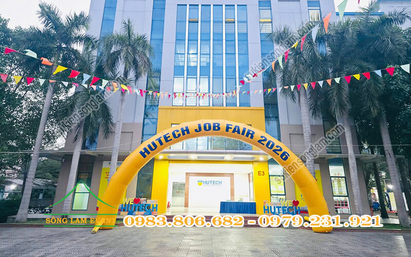 Cho thuê cổng hơi sự kiện tổ chức Hutech Job Fair 2026 tại TPHCM