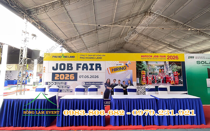 Cho thuê nhà bạt tổ chức Hutech Job Fair 2026 tại TPHCM