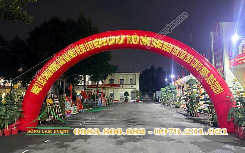 Cho thuê cổng hơi tổ chức lễ kỷ niệm 60 năm ngày truyền thống trung đoàn tên lửa 263