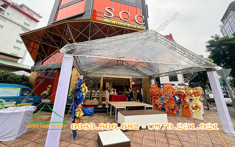 Cho thuê nhà bạt trong suốt tổ chức sự kiện tại văn phòng giao dịch SCC TPHCM