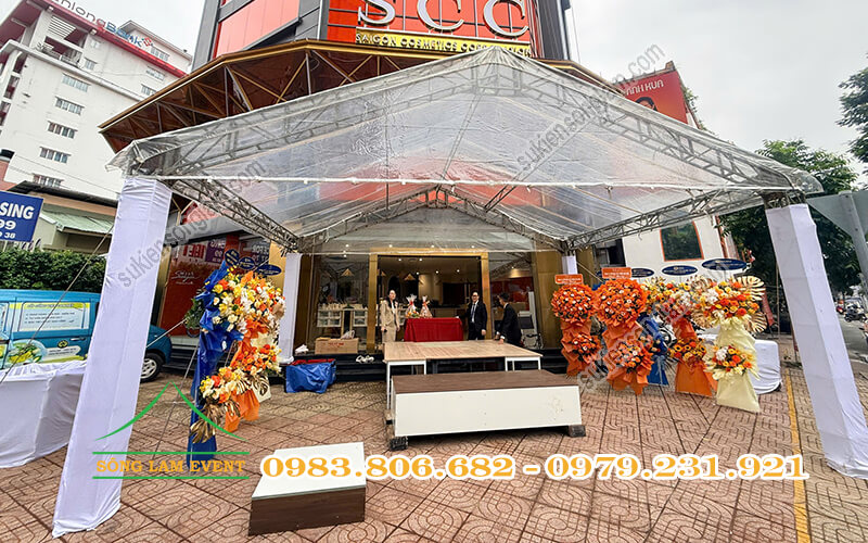 Cho thuê nhà bạt trong suốt tổ chức sự kiện tại văn phòng giao dịch SCC TPHCM
