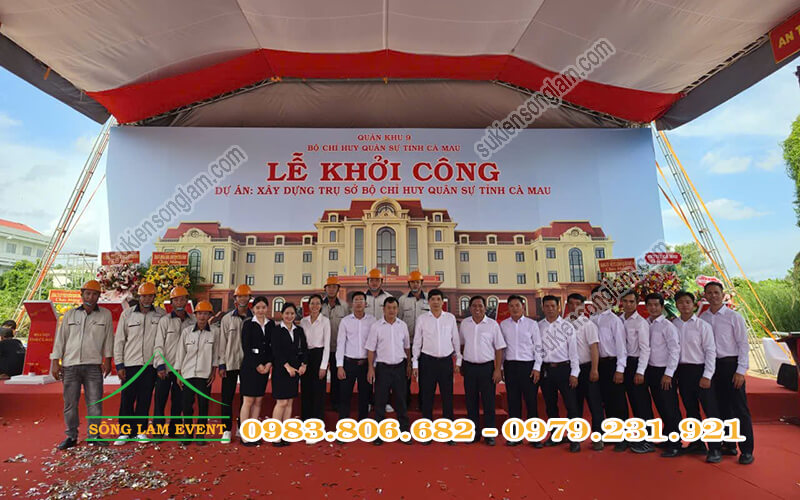 Cho thuê nhà bạt tổ chức Lễ khởi công trụ sở bộ chỉ huy quân sự tỉnh Cà Mau