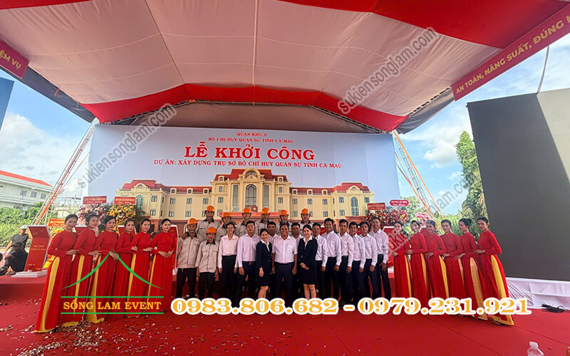 Cho thuê nhà bạt tổ chức Lễ khởi công trụ sở bộ chỉ huy quân sự tỉnh Cà Mau