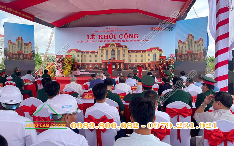 Cho thuê nhà bạt tổ chức Lễ khởi công trụ sở bộ chỉ huy quân sự tỉnh Cà Mau