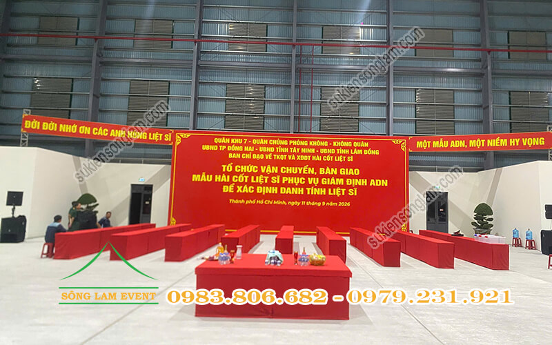 Cho thuê thiết bị sự kiện tổ chức CHương trình vận chuyển mẫu hài cốt liệt sĩ lần 2 tại sân bay Tân Sơn Nhất TPHCM