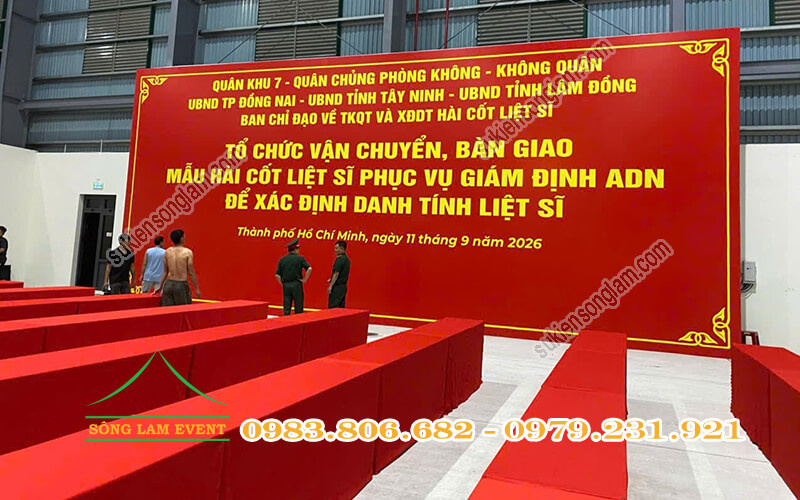 Cho thuê thiết bị sự kiện tổ chức Chương trình vận chuyển mẫu hài cốt liệt sĩ lần 2 tại sân bay Tân Sơn Nhất TPHCM Chương trình vận chuyển mẫu hài cốt liệt sĩ lần 2 tại sân bay Tân Sơn Nhất TPHCM