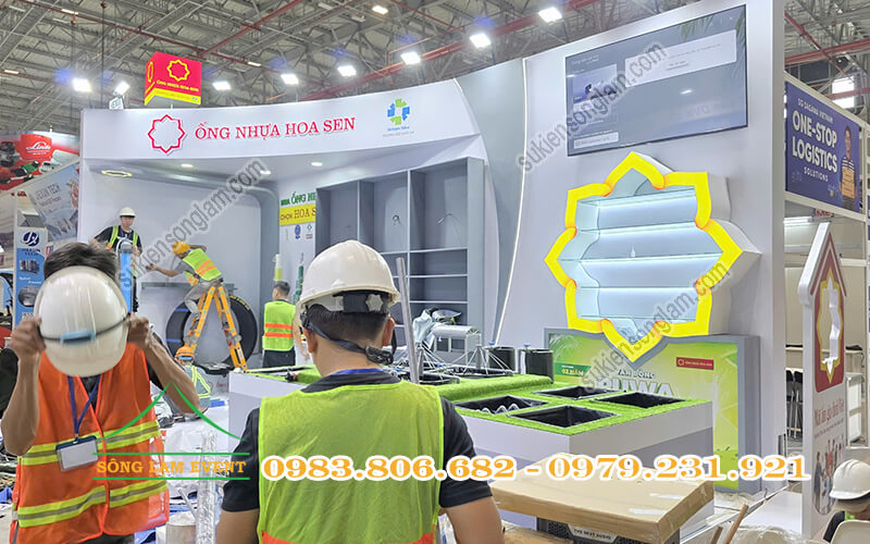 Thiết kế thi công gian hàng triển lãm nhựa Hoa Sen tại Vietfish 2026