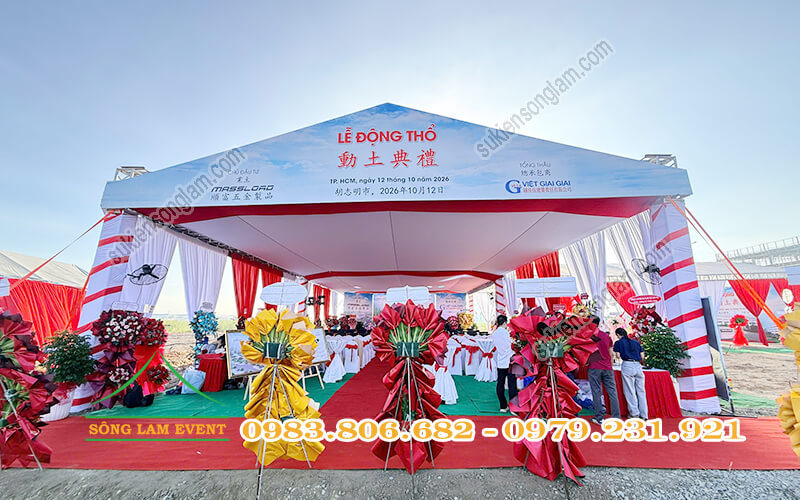 Cho thuê nhà bạt tổ chức Lễ động thổ công ty SHUN FU METAL PRODUCTS Cho thuê nhà bạt tổ chức Lễ động thổ công ty SHUN FU METAL PRODUCTS