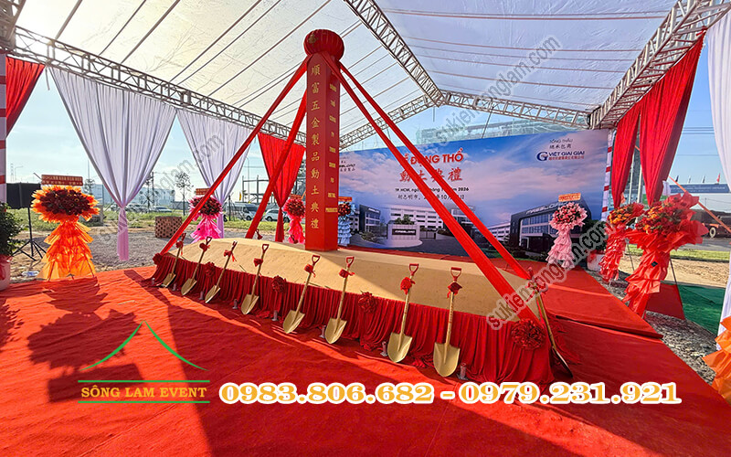 Cho thuê nhà bạt tổ chức Lễ động thổ công ty SHUN FU METAL PRODUCTS Cho thuê nhà bạt tổ chức Lễ động thổ công ty SHUN FU METAL PRODUCTS