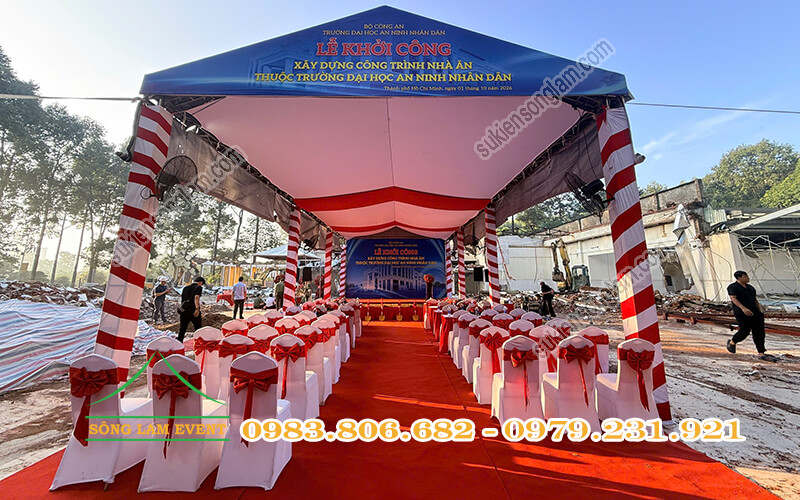 Cho thuê nhà bạt tổ chức Lễ khởi công nhà ăn của trường ĐH an ninh nhân dân tại TPHCM Cho thuê nhà bạt tổ chức Lễ khởi công nhà ăn của trường ĐH an ninh nhân dân tại TPHCM