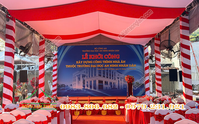 Cho thuê nhà bạt tổ chức Lễ khởi công nhà ăn của trường ĐH an ninh nhân dân tại TPHCM Cho thuê nhà bạt tổ chức Lễ khởi công nhà ăn của trường ĐH an ninh nhân dân tại TPHCM
