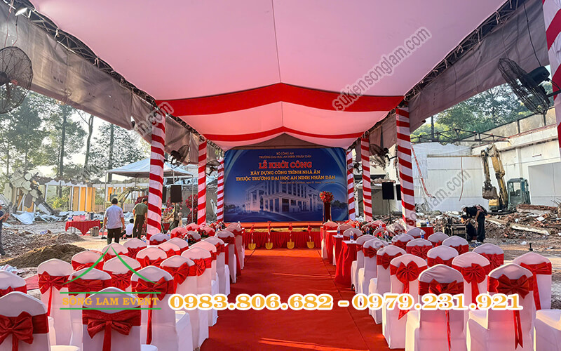 Cho thuê nhà bạt tổ chức Lễ khởi công nhà ăn của trường ĐH an ninh nhân dân tại TPHCM Cho thuê nhà bạt tổ chức Lễ khởi công nhà ăn của trường ĐH an ninh nhân dân tại TPHCM
