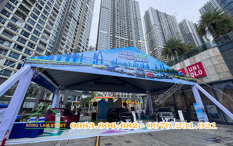 Cho thuê nhà bạt tổ chức sự kiện Trưng bày và lái thử xe Vinfast tại Landmark 81 TPHCM