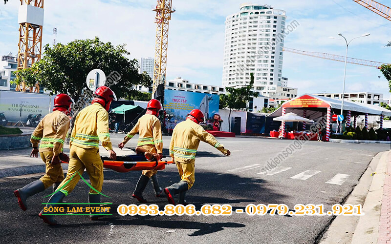 Cho thuê nhà bạt tổ chức Thực tập phương án chữa cháy, CHCN tại tổ hợp khách sạn Mường Thanh Khánh Hòa