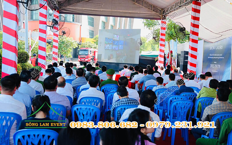 Cho thuê nhà bạt tổ chức Thực tập phương án chữa cháy, CHCN tại tổ hợp khách sạn Mường Thanh Khánh Hòa