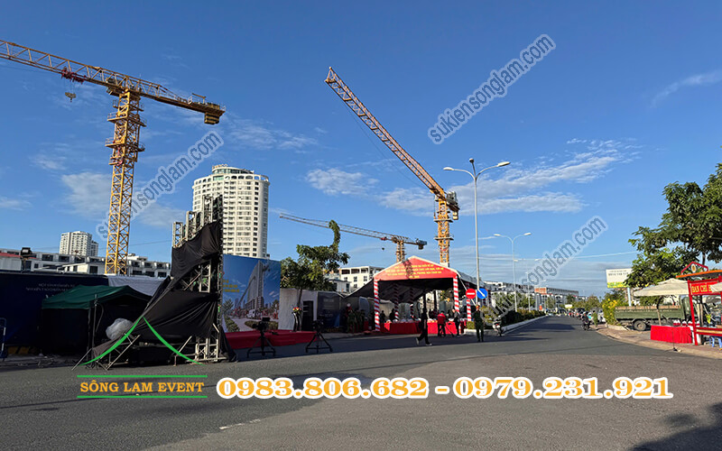 Cho thuê nhà bạt tổ chức Thực tập phương án chữa cháy, CHCN tại tổ hợp khách sạn Mường Thanh Khánh Hòa