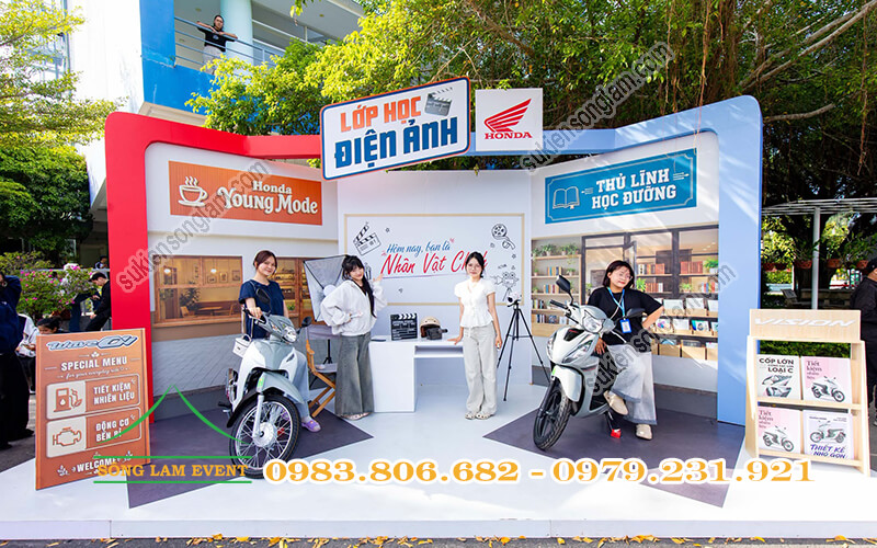 Thi công booth tổ chức sự kiện Honda Young Mode 2026 tại ĐH Thái Bình Dương Khánh Hòa