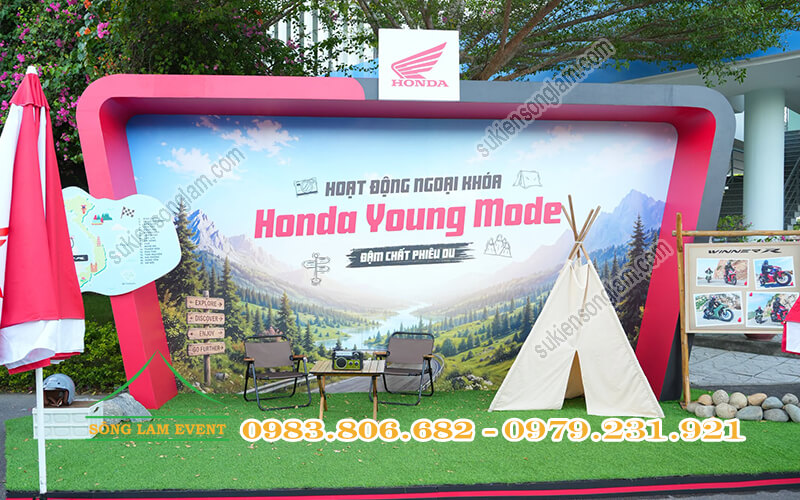 Thi công booth tổ chức sự kiện Honda Young Mode 2026 tại ĐH Thái Bình Dương Khánh Hòa